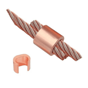 CONECTOR TERMINAL DE CRIMPADO DE COBRE GRUESO EN FORMA DE U.